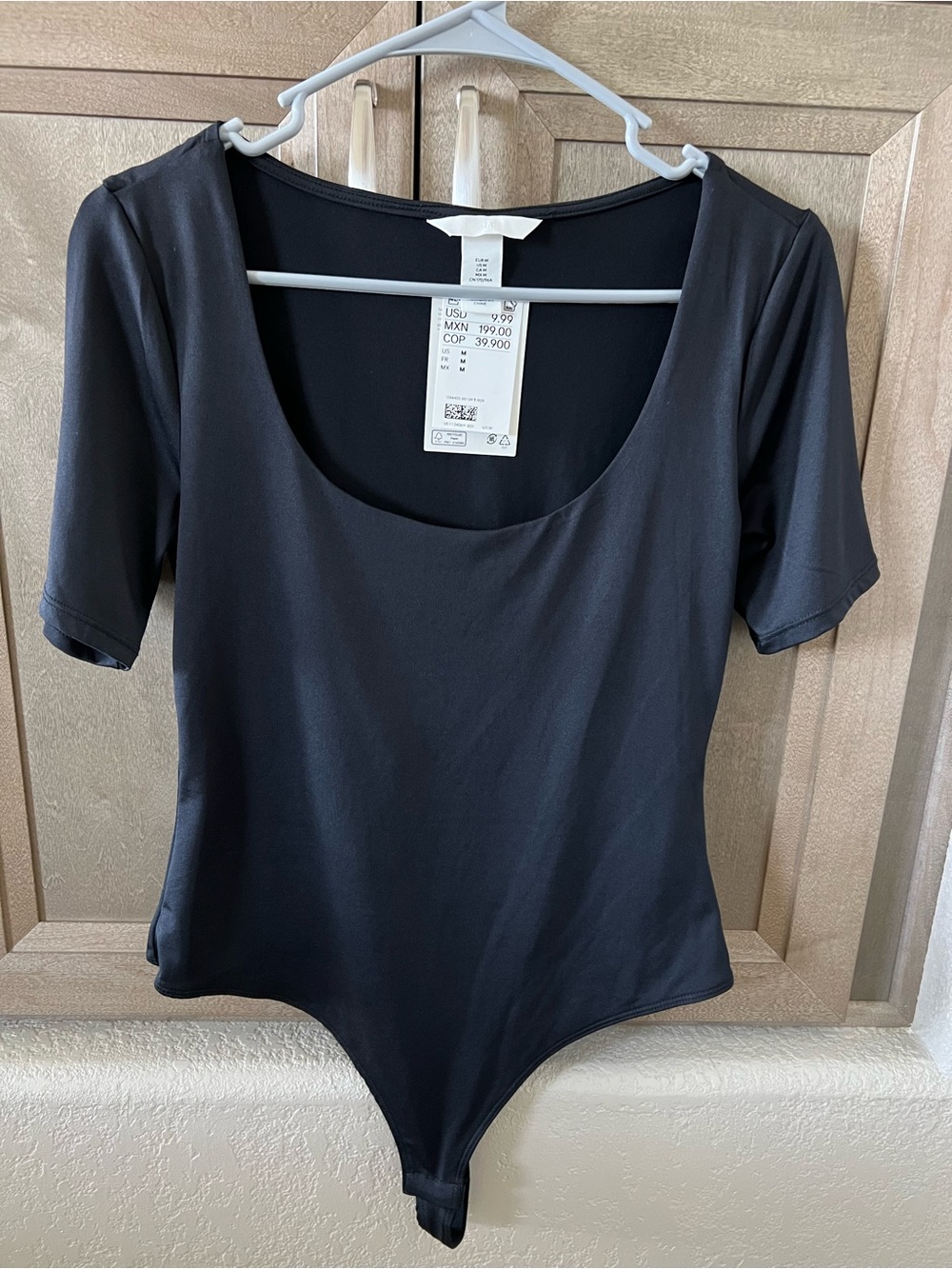 Black Scoop Neck Bodysuit - H&M